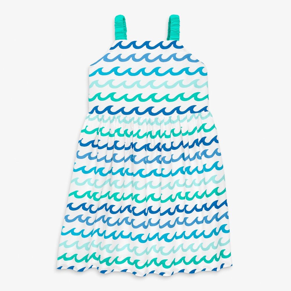Primary Woven tank sundress in sea Size 12white-sea-waves